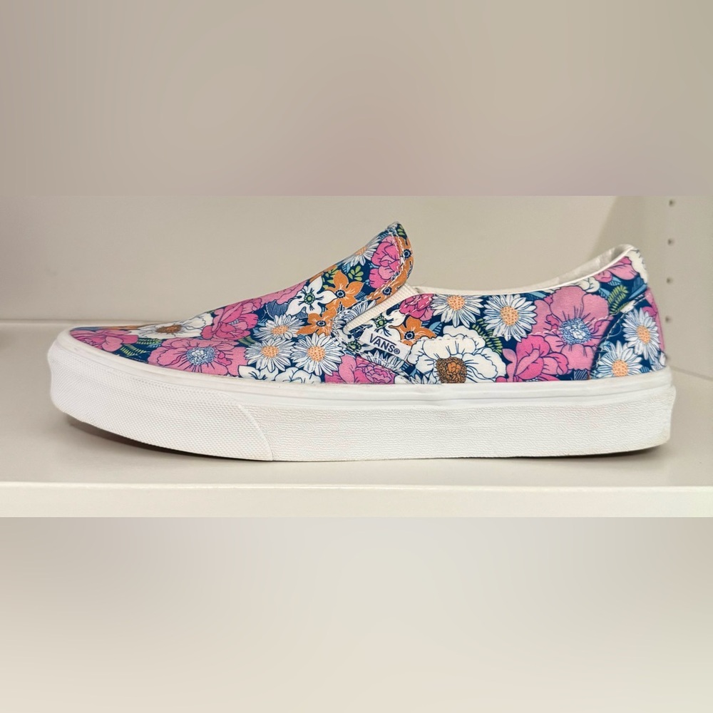 Vans “Of The Wall” Colorful Floral Classic Slip-On Shoes Size:Men’s 10 - Picture 9 of 10